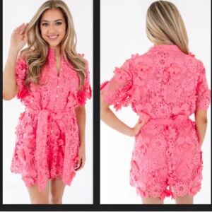 Elegant Pink Lace Dress